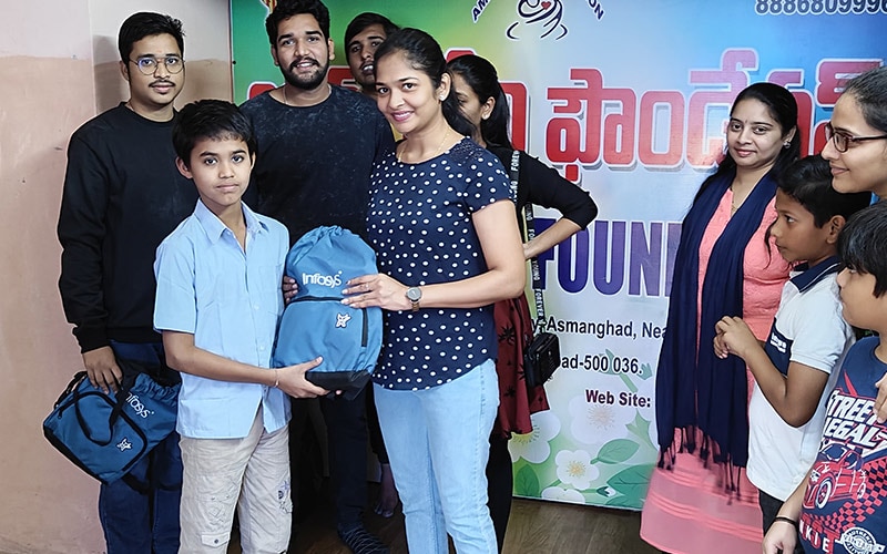 40 bags were given at an Orphanage called Amma Devi Foundation along with groceries for a Week.