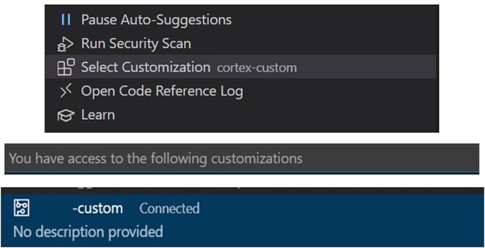 Figure 2: Visual Studio Code control palette