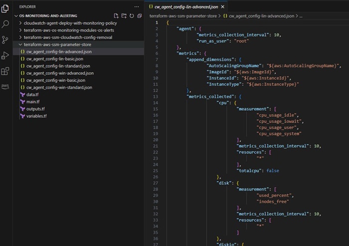 Configure the SSM Parameter Store with CloudWatch agent settings for EC2 instance