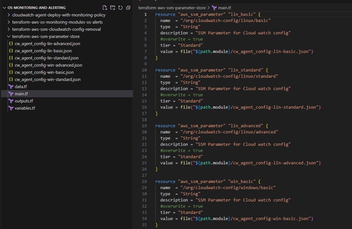 Configure the SSM Parameter Store with CloudWatch agent settings for EC2 instance